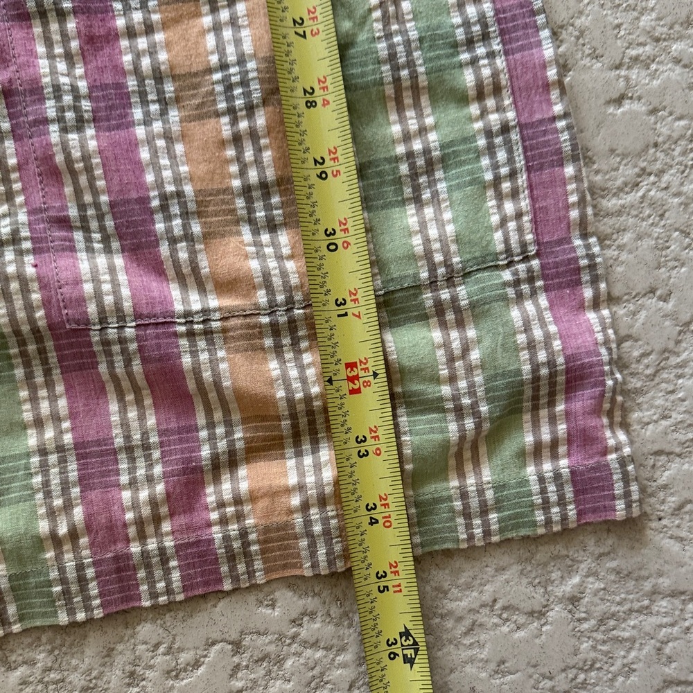 VTG Cotton Striped Green, Pink, and Tan Midi Dress - Picture 7 of 10